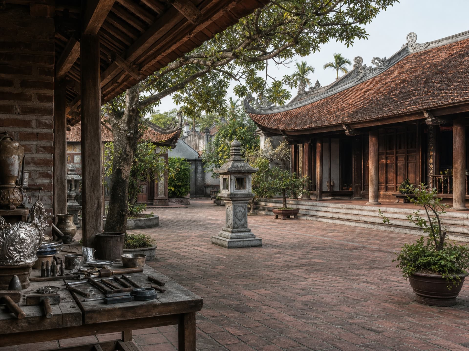 Đền Đồng Xâm và làng nghề chạm bạc